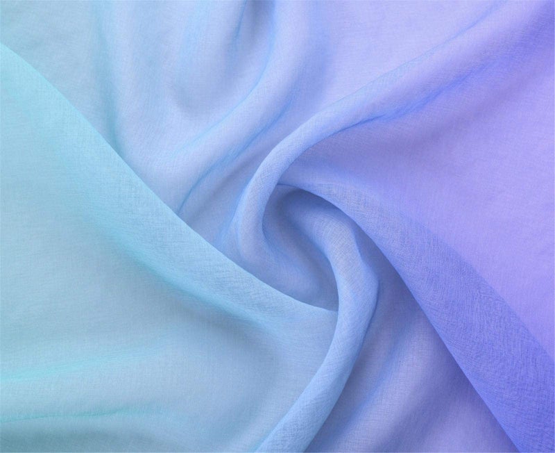 Yancorp 2 Panel Sets Semi Bedroom Curtains 72 inch Length Sheer Rod Pocket Curtain Linen Teal Turquoise Purple Ombre Girls Living Room Mermaid Bedroom Nursery Kids Decor (Turquoise Purple, 40"x72") - Image 4